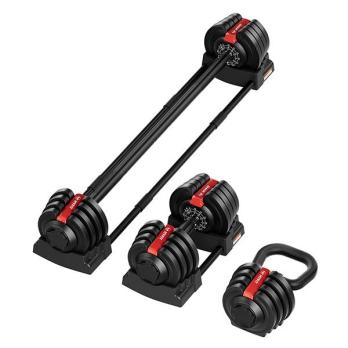 Гантель регулируемая 18кг + штанга + гиря, HYFIT, набор 3в1, D7040