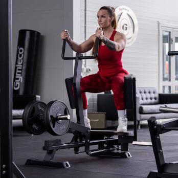 Разведение ног стоя на свободных весах Gymleco 062