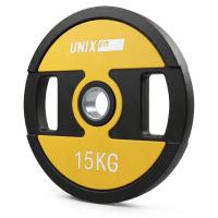 Диск уретановый c хватом UNIX Fit PRO 15 кг, 51 мм, 1 шт.