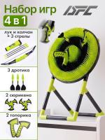 Набор для игры 14,5" 4 в 1 дартс, сюрикен, метание топориков, cтрельба из лука DFC AZ191-1DT