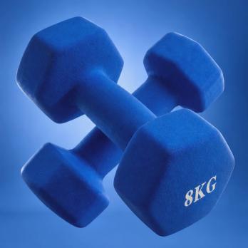 Гантель неразборная гексагональная неопрен 8 кг (2 штуки) VictoryFit VF-DHN080-2