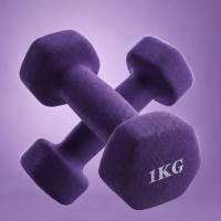 Гантель неразборная гексагональная неопрен 1 кг (2 штуки) VictoryFit VF-DHN010-2