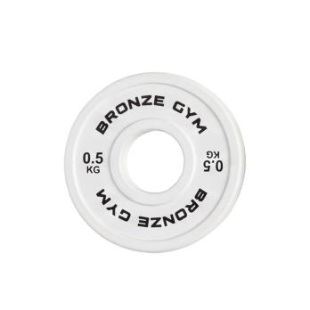 Диск олимпийский BRONZE GYM тяжелоатлетический белый 0,5 кг