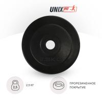 Диск обрезиненный UNIX Fit 2.5 кг, 25 мм
