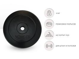 Диск обрезиненный UNIX Fit 10 кг, 25 мм